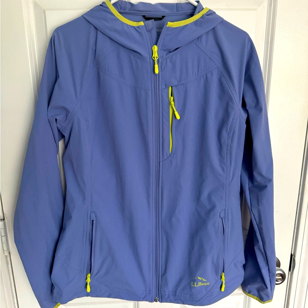 Blue Hooded Jacket with Yellow Accents